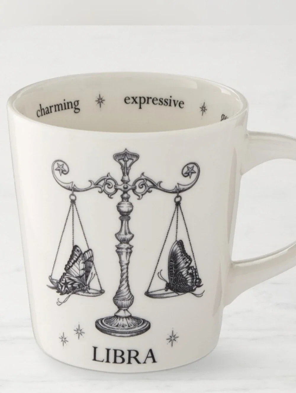 Williams Sonoma X Rory Dobner Zodiac LIBRA 20 oz Mug Scales Astrology Porcelain